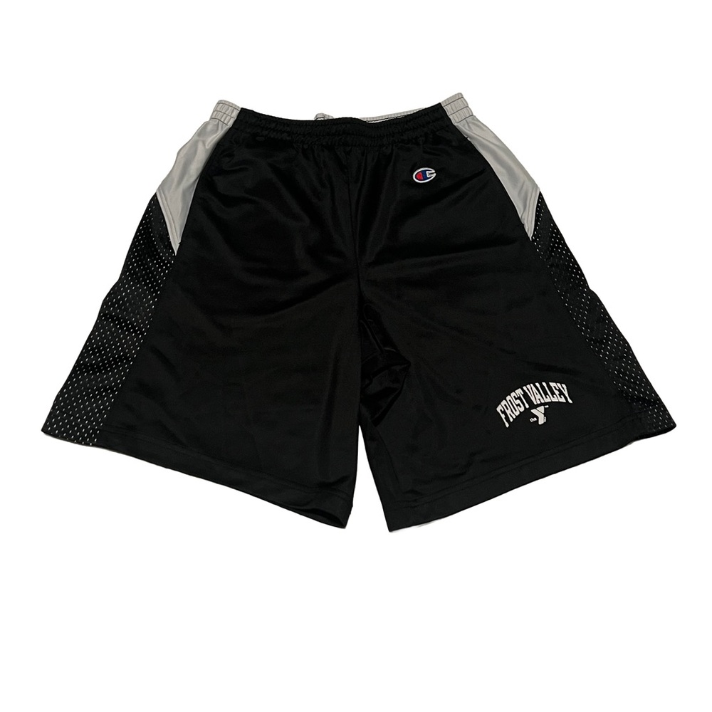Champion Black and White Boys' Athletic Shorts with Frost Valley Logo